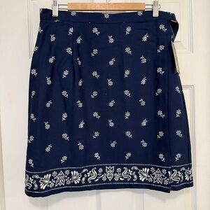NWT Vintage Woolrich Block Print Cotton Blend True Wrap Skirt